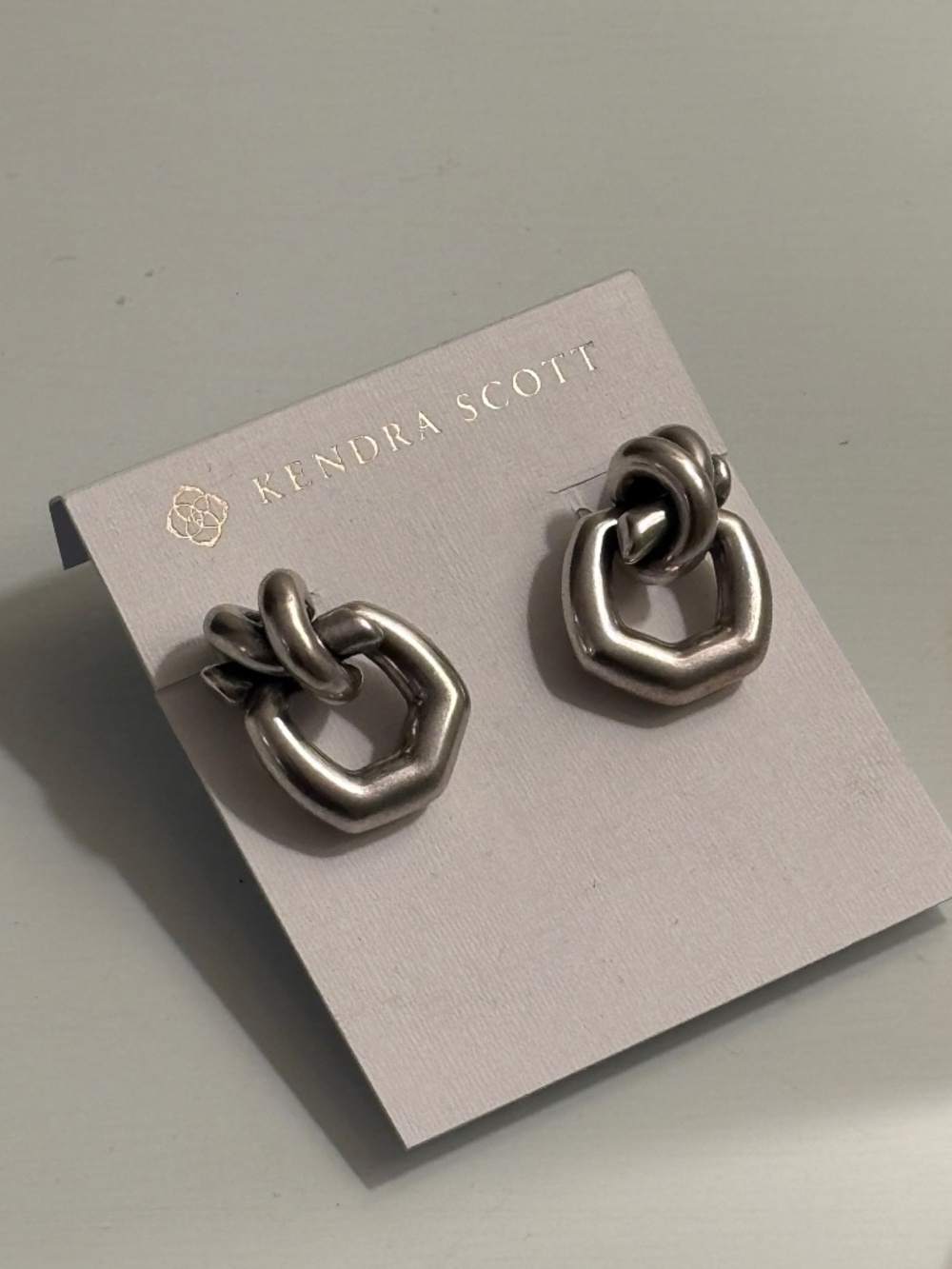 Kendra Scott Knot Vintage Silver Open Frame Earrings